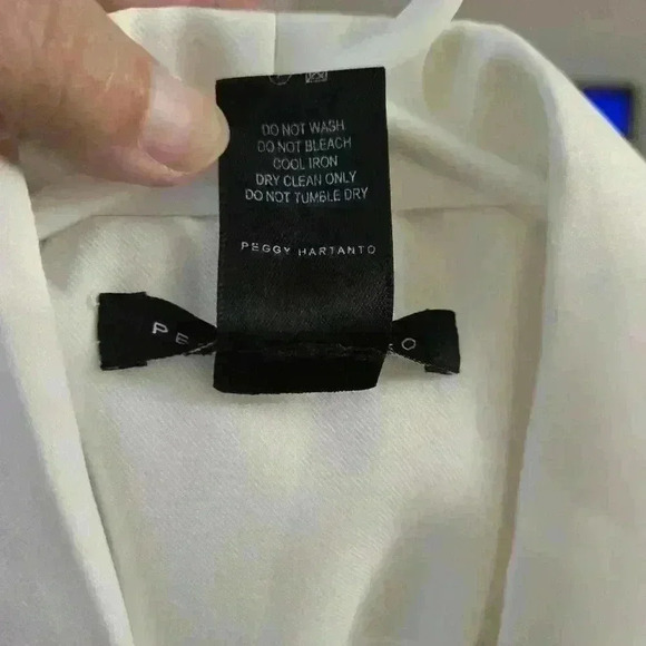 PEGGY HARTANTO WHITE AND ROYAL BLUE WOMEN'SBLAZER SIZE XS #175 - Picture 9 of 9